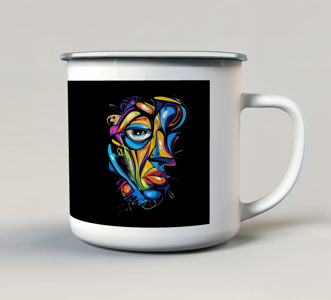 Face #2 tazza in smalto da Art Unleashed