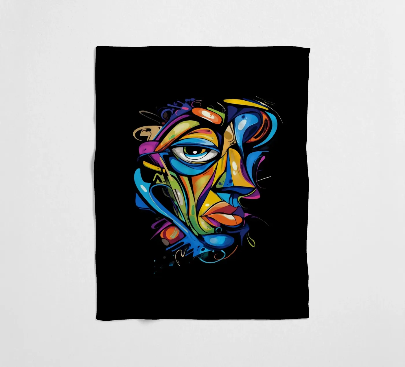 Face #2 fleecedeken van Art Unleashed