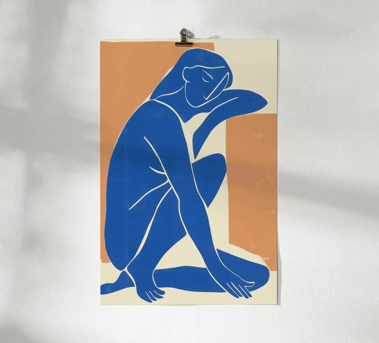 Nudo femminile seduto - Ispirato a Matisse poster con telaio in legno da Autofocus