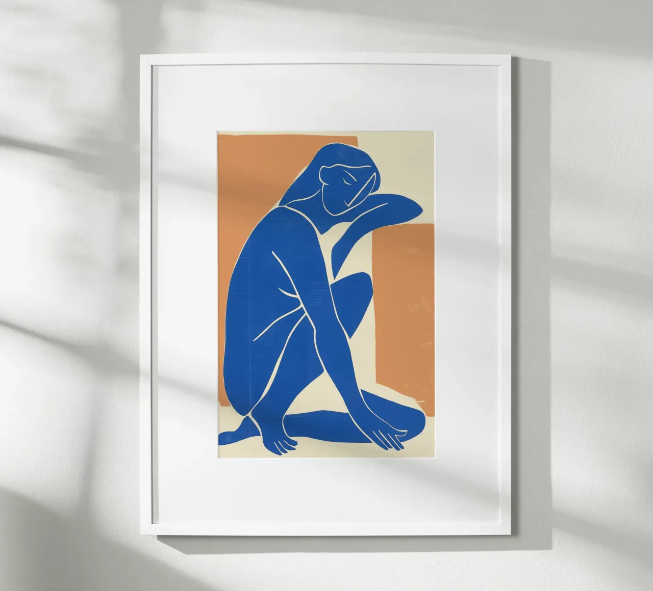 Nudo femminile seduto - Ispirato a Matisse poster con telaio in legno da Autofocus