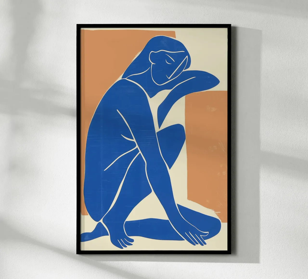 Nudo femminile seduto - Ispirato a Matisse poster con telaio in legno da Autofocus