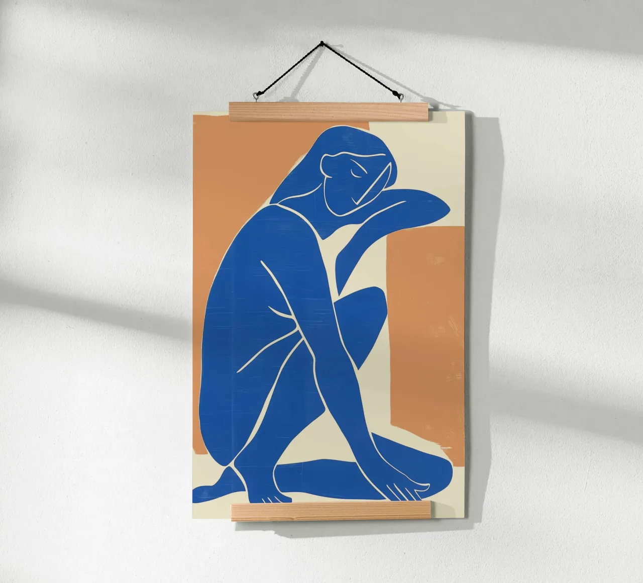 Nudo femminile seduto - Ispirato a Matisse poster con telaio in legno da Autofocus
