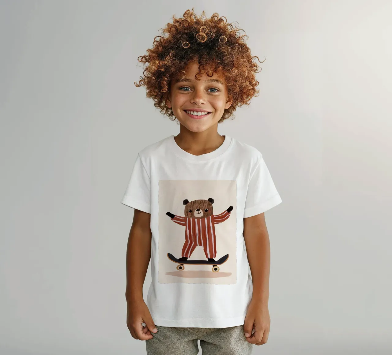 Skating Teddy t-shirt bambini da treechild
