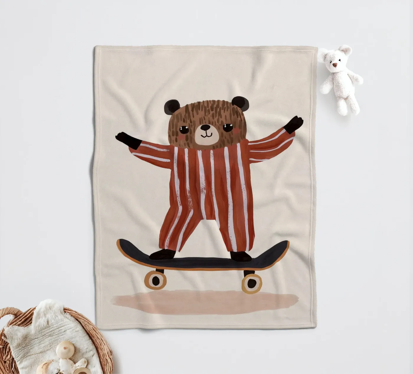 Skating Teddy coperta in pile da treechild