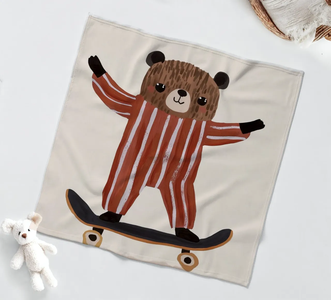 Skating Teddy fleecedeken van treechild