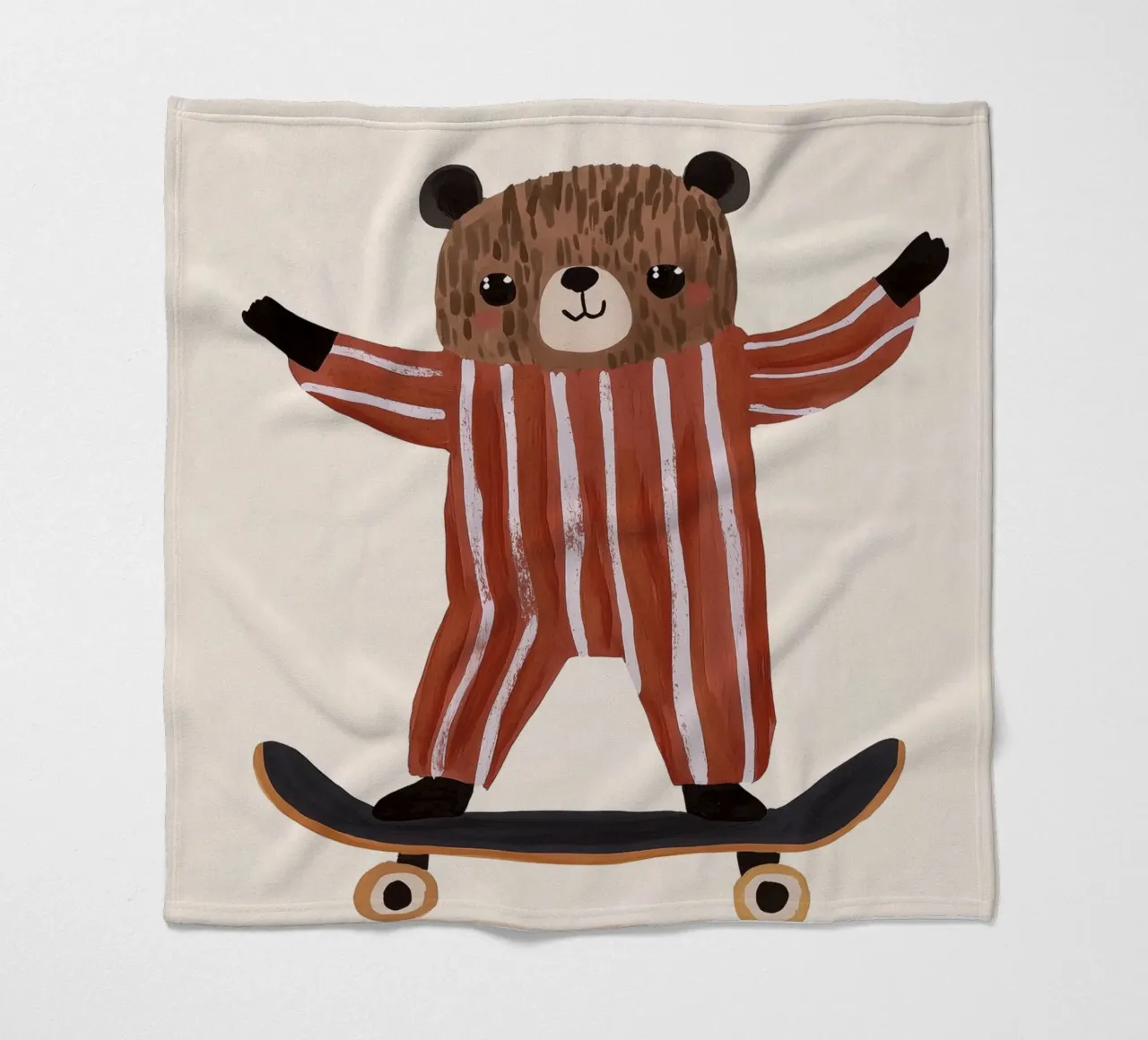 Skating Teddy fleecedeken van treechild