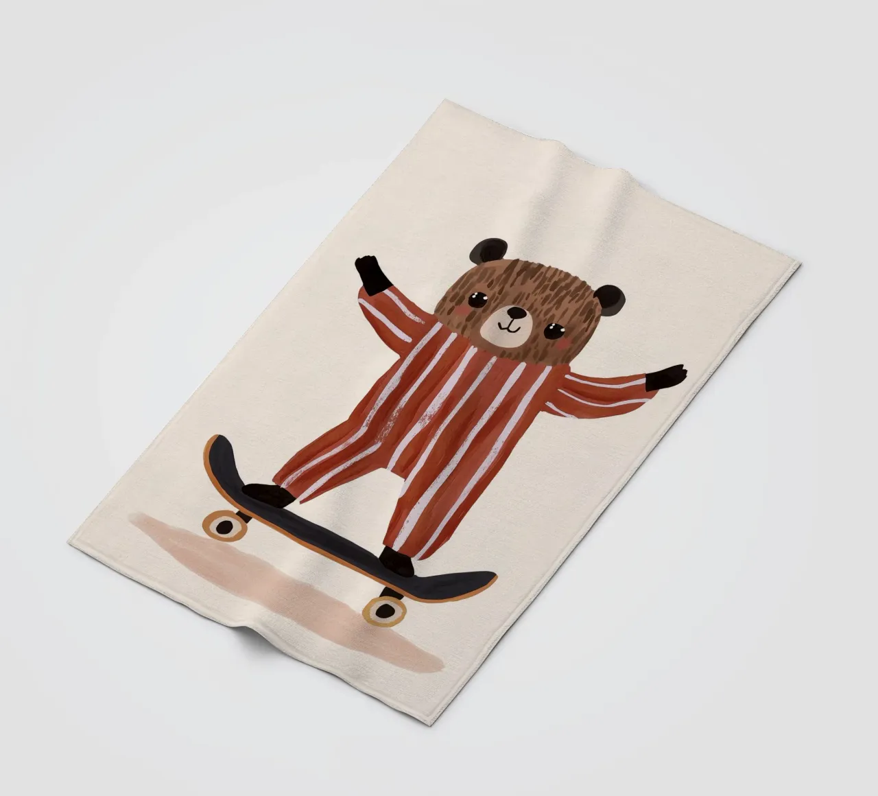 Skating Teddy fleecedeken van treechild