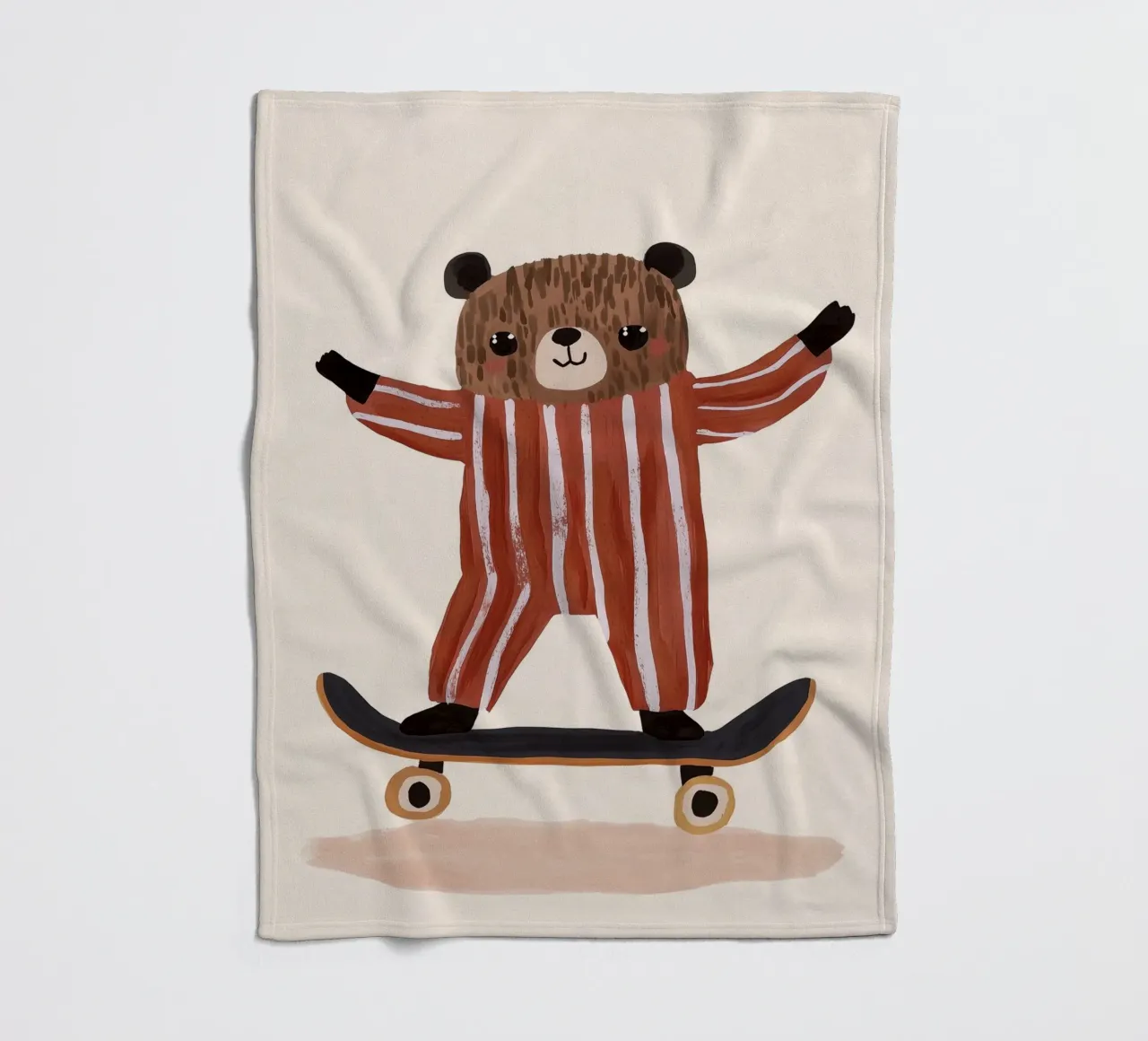 Skating Teddy coperta in pile da treechild