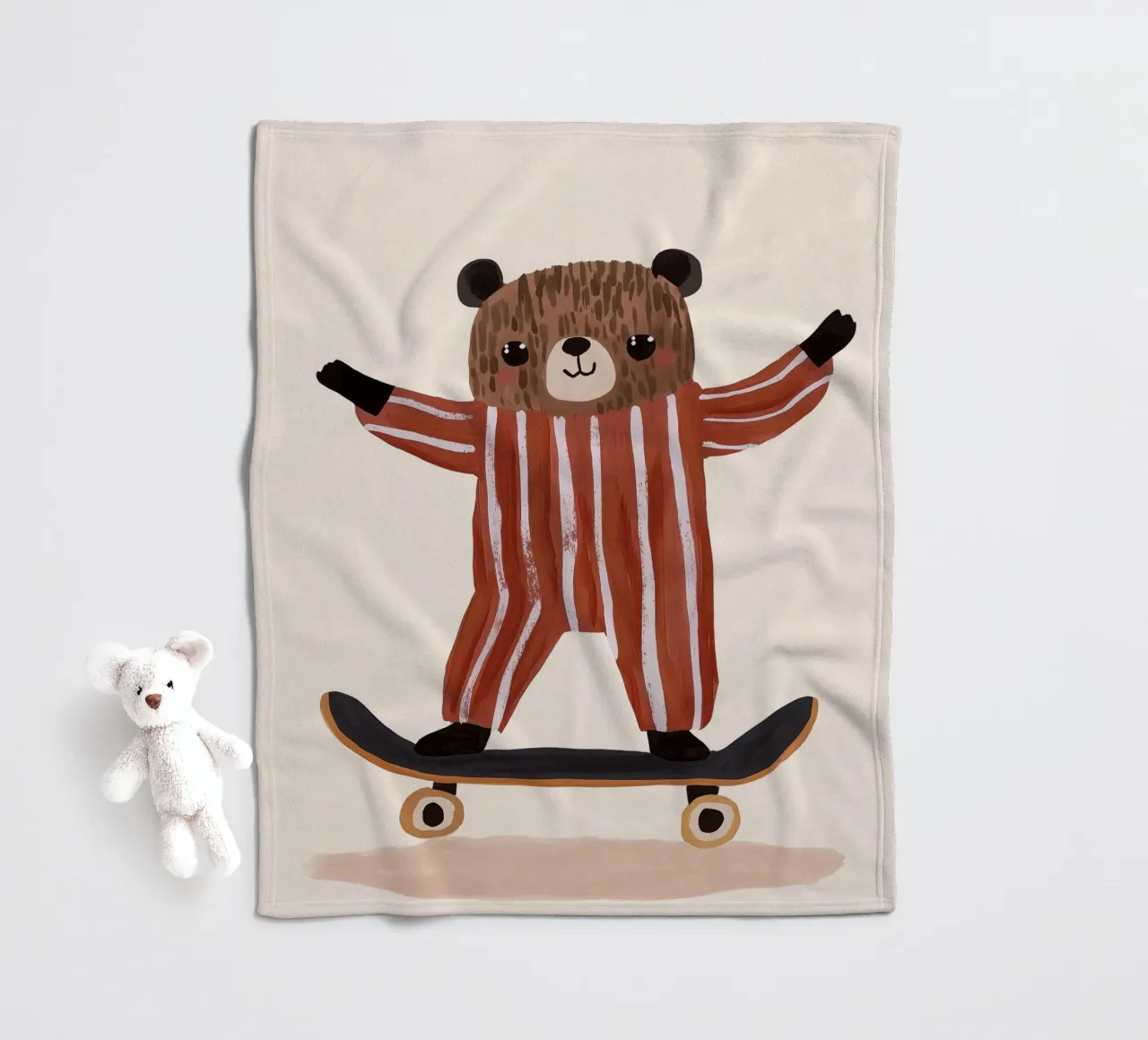 Skating Teddy coperta in pile da treechild