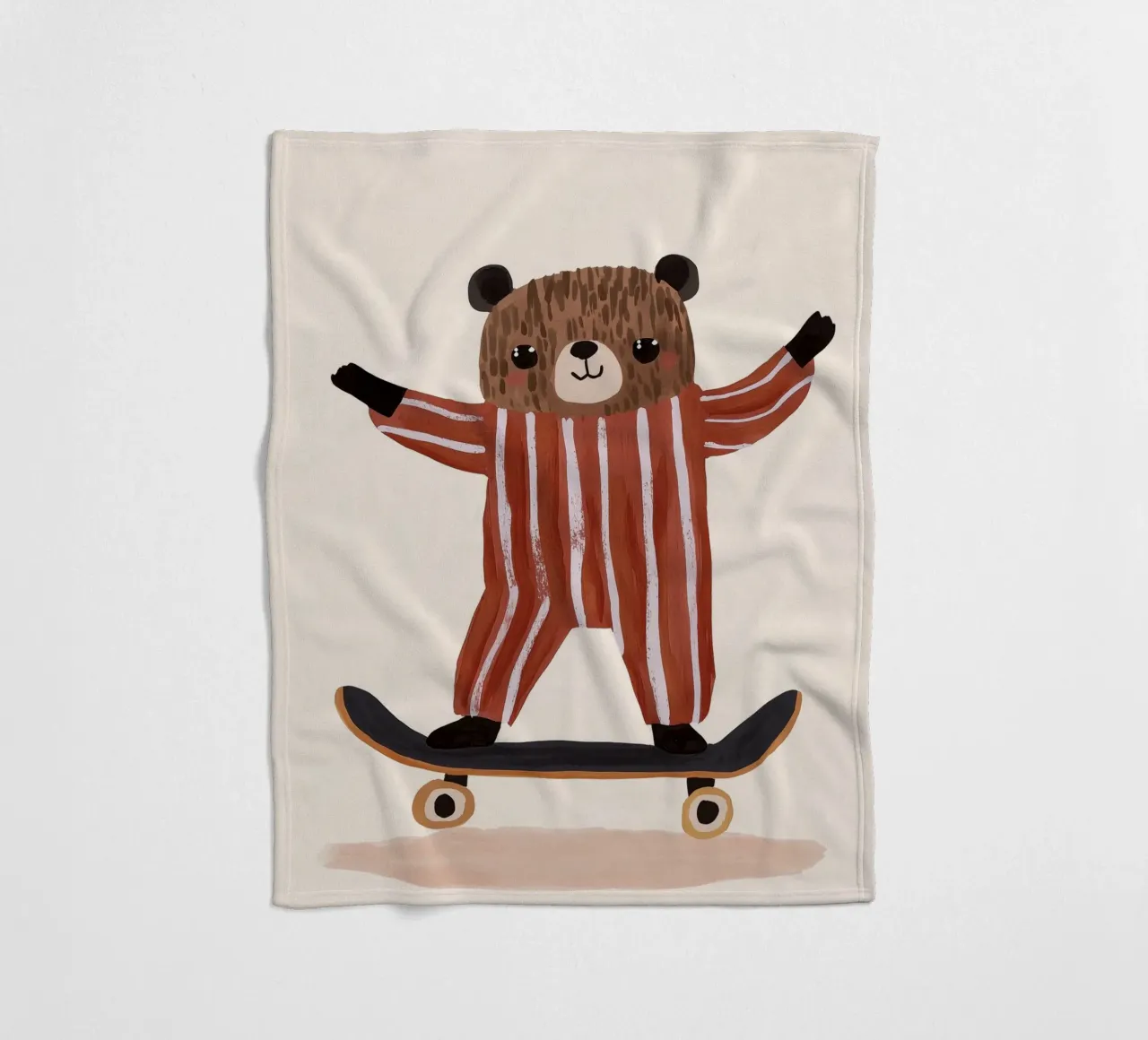 Skating Teddy fleecedeken van treechild