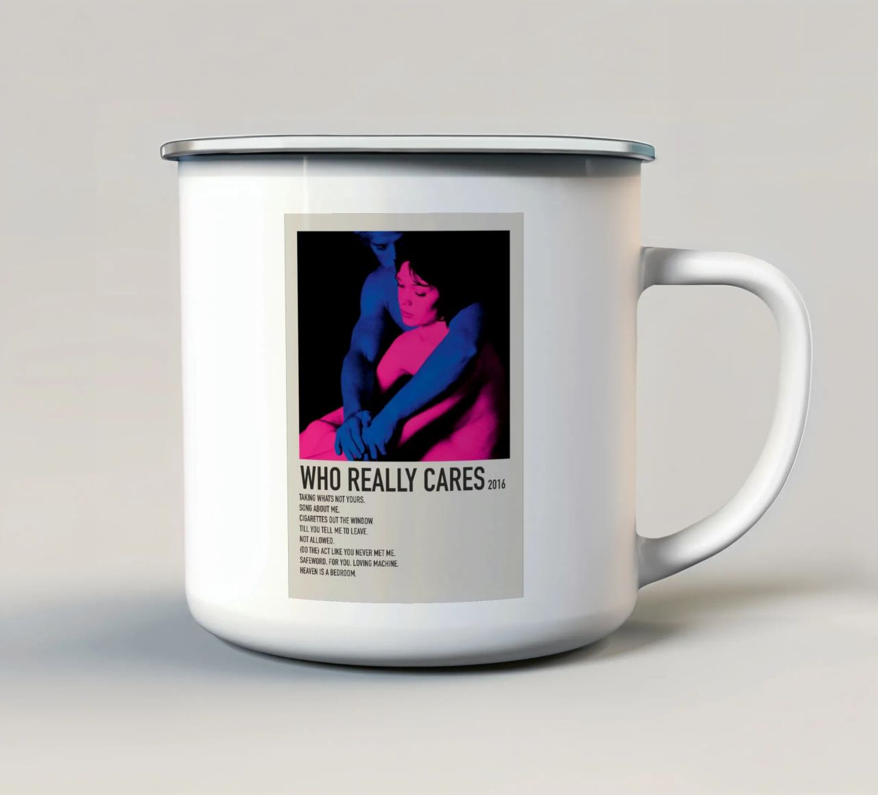 WHO REALLY CARES 2016 tazza in smalto da SoundStudio