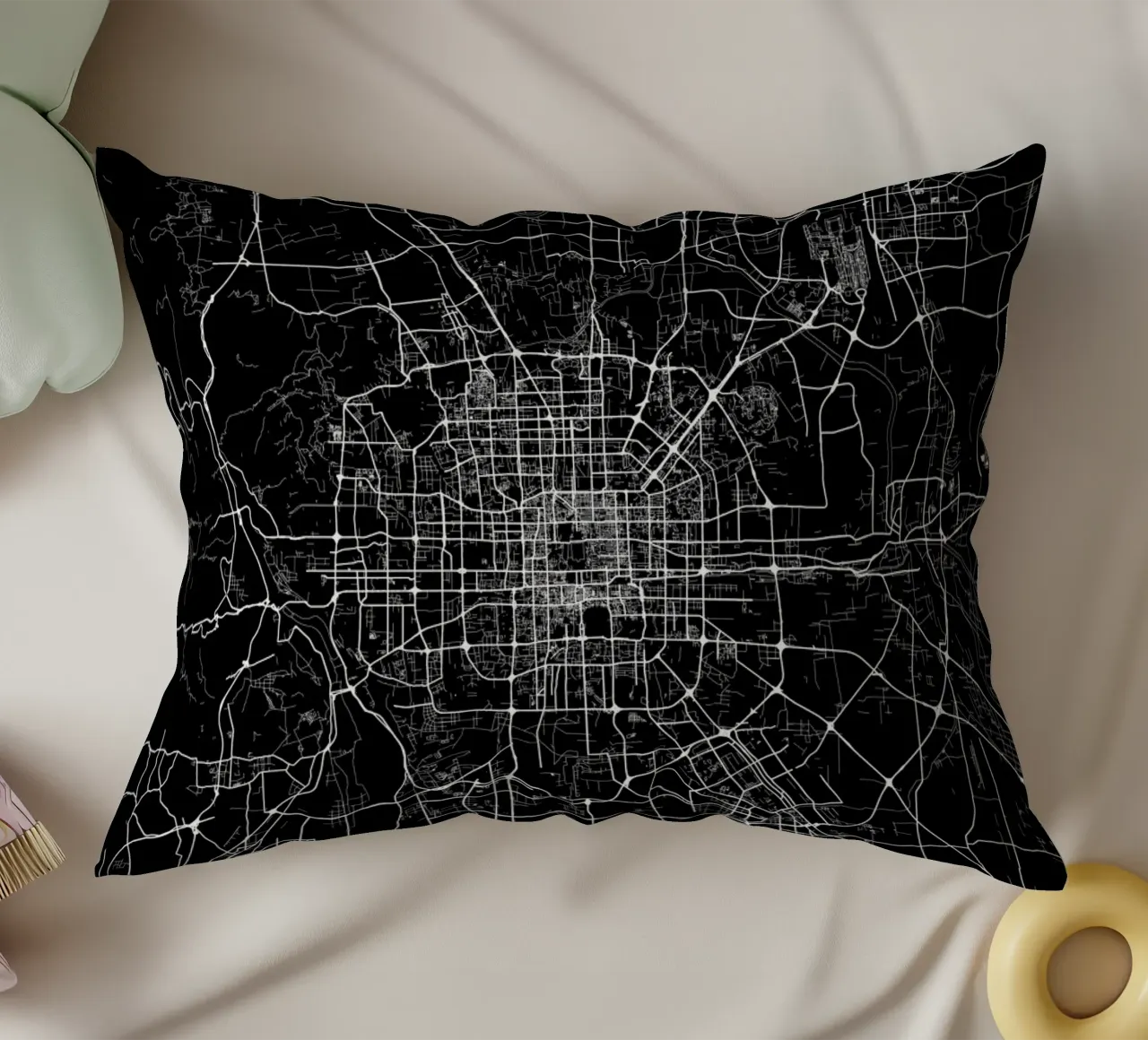 Bejing Black cuscino da Urban Maps