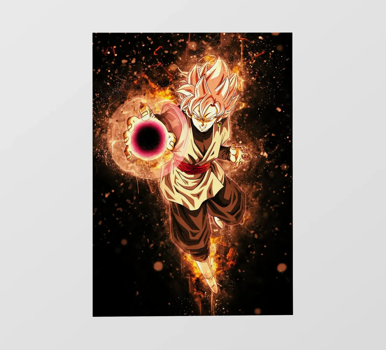 Black SSJ Rose pellicola backlit da Neonartstudio