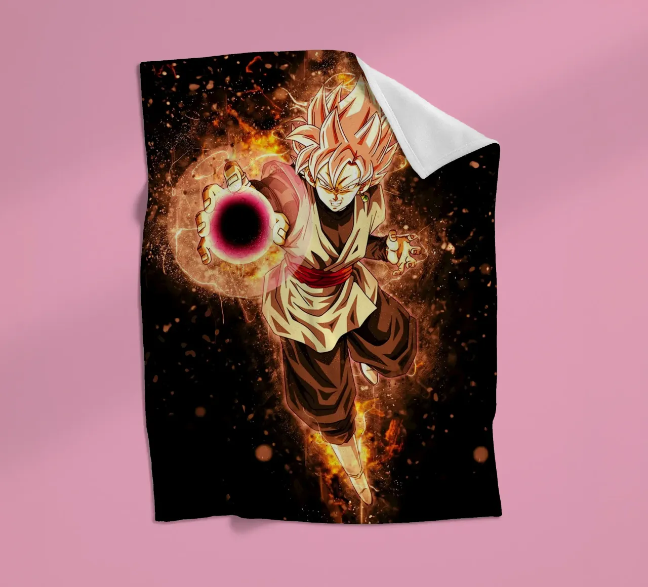 Black SSJ Rose coperta in pile da Neonartstudio