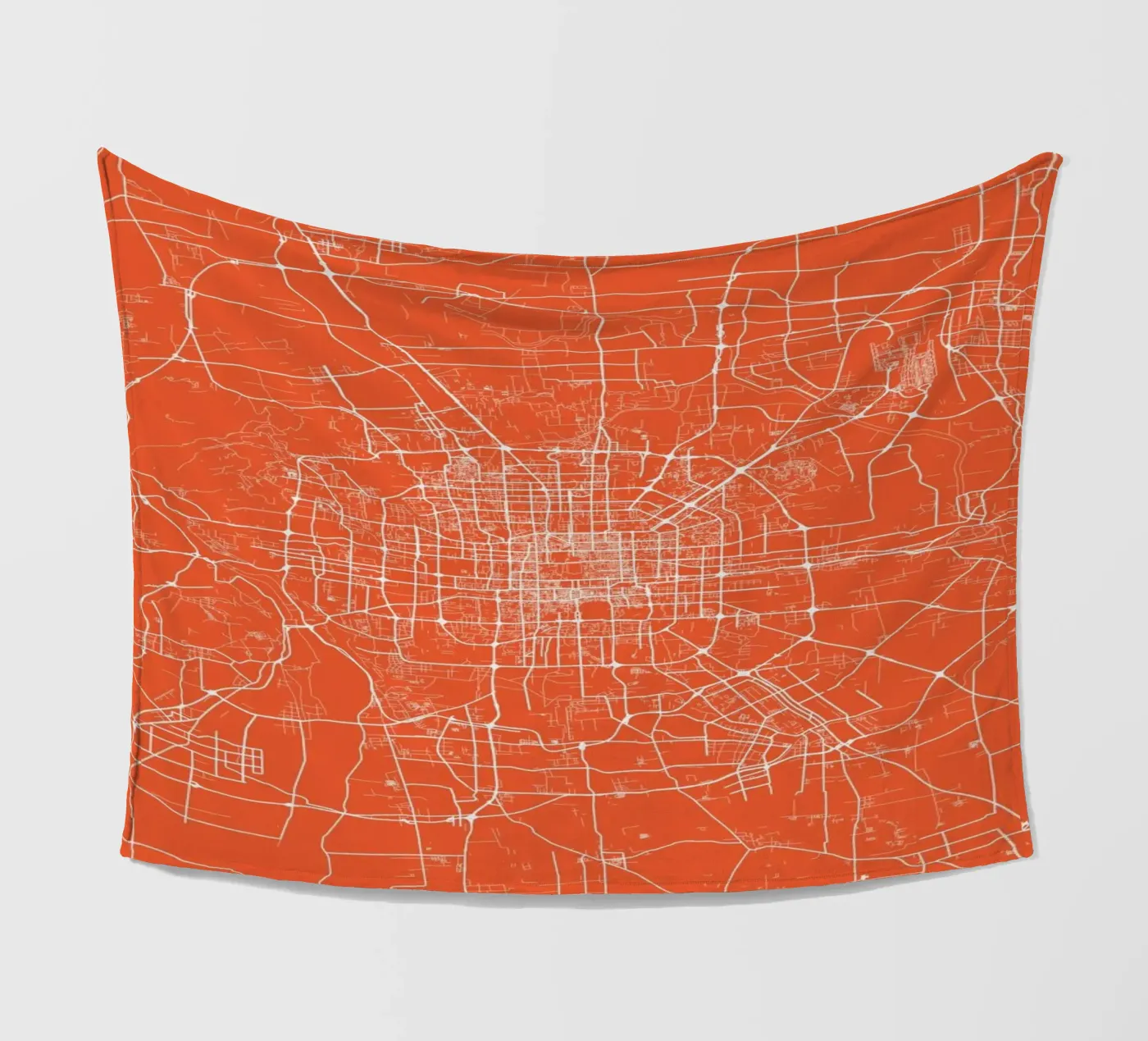 Bejing Red fleece blanket by Urban Maps