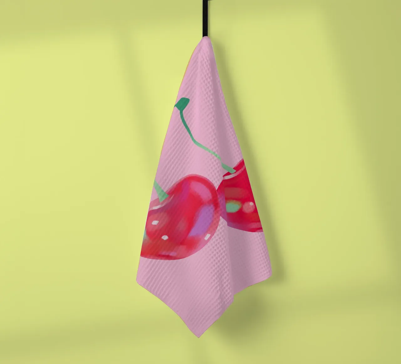 Cherry Pink Wall Art, Aesthetic Pink PosterCherry Poster tea towel by PrintStudio