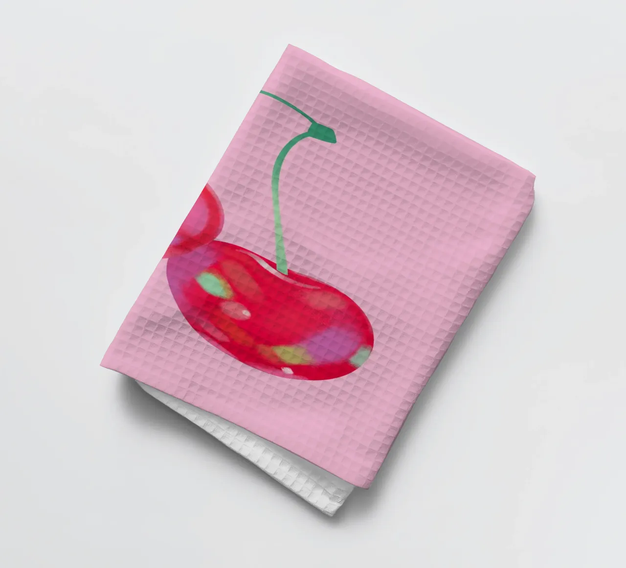 Cherry Pink Wall Art, Aesthetic Pink PosterCherry Poster tea towel by PrintStudio