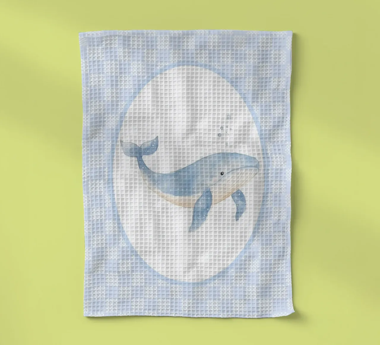 Baleine bleue fantaisiste torchon de Jungle Joy Art