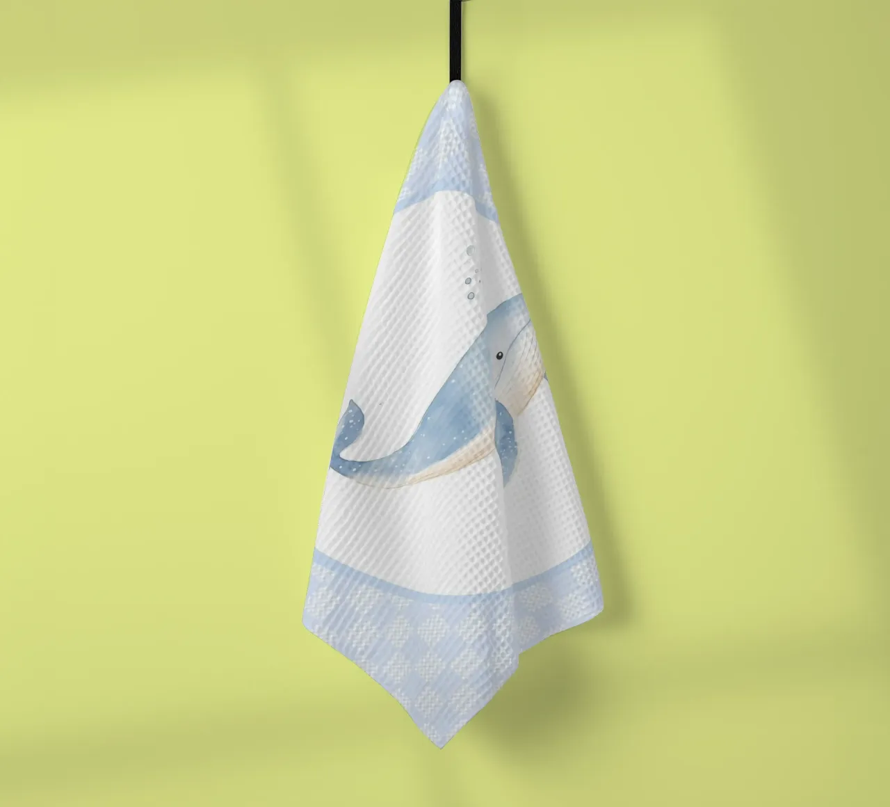 Baleine bleue fantaisiste torchon de Jungle Joy Art