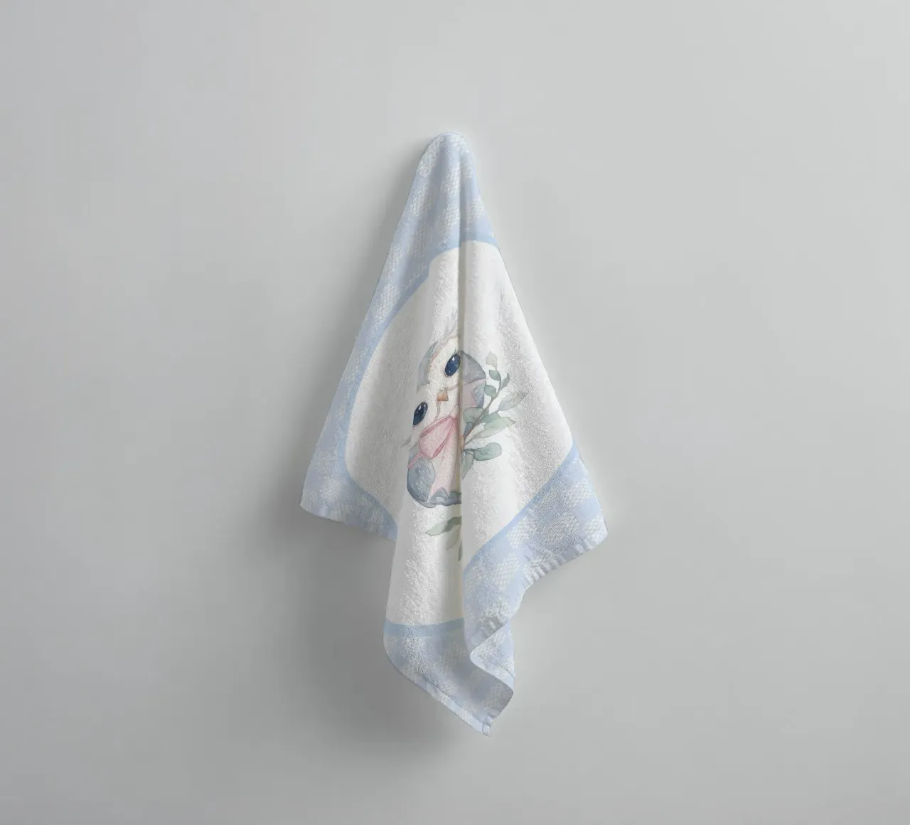 Gufo con fiocco rosa asciugamano da bagno da Jungle Joy Art