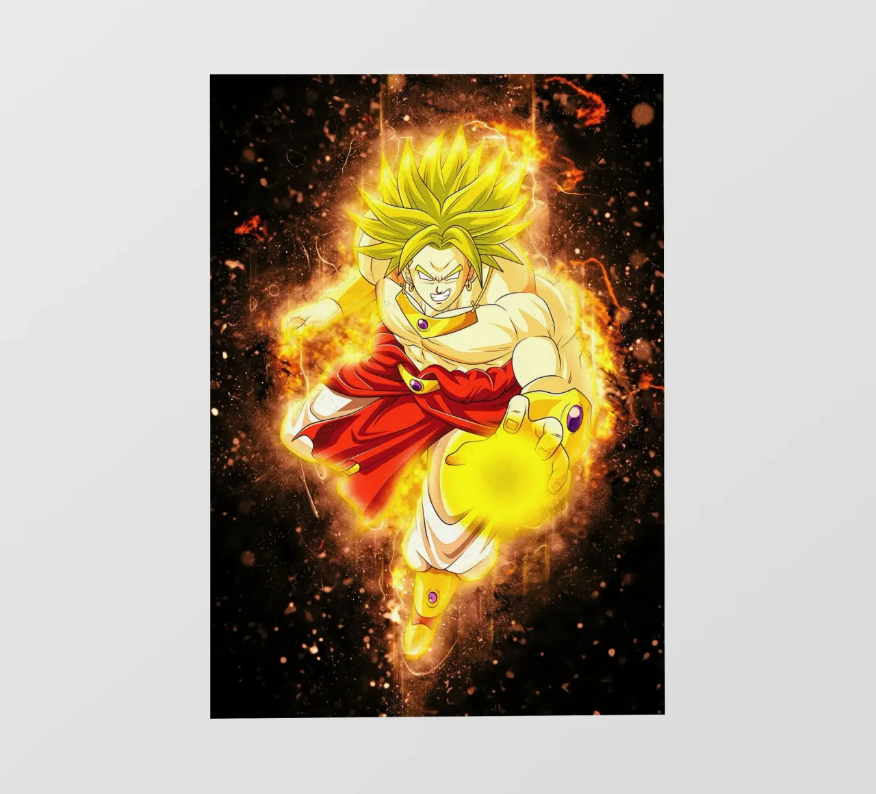 Broly SSJ pellicola backlit da Neonartstudio