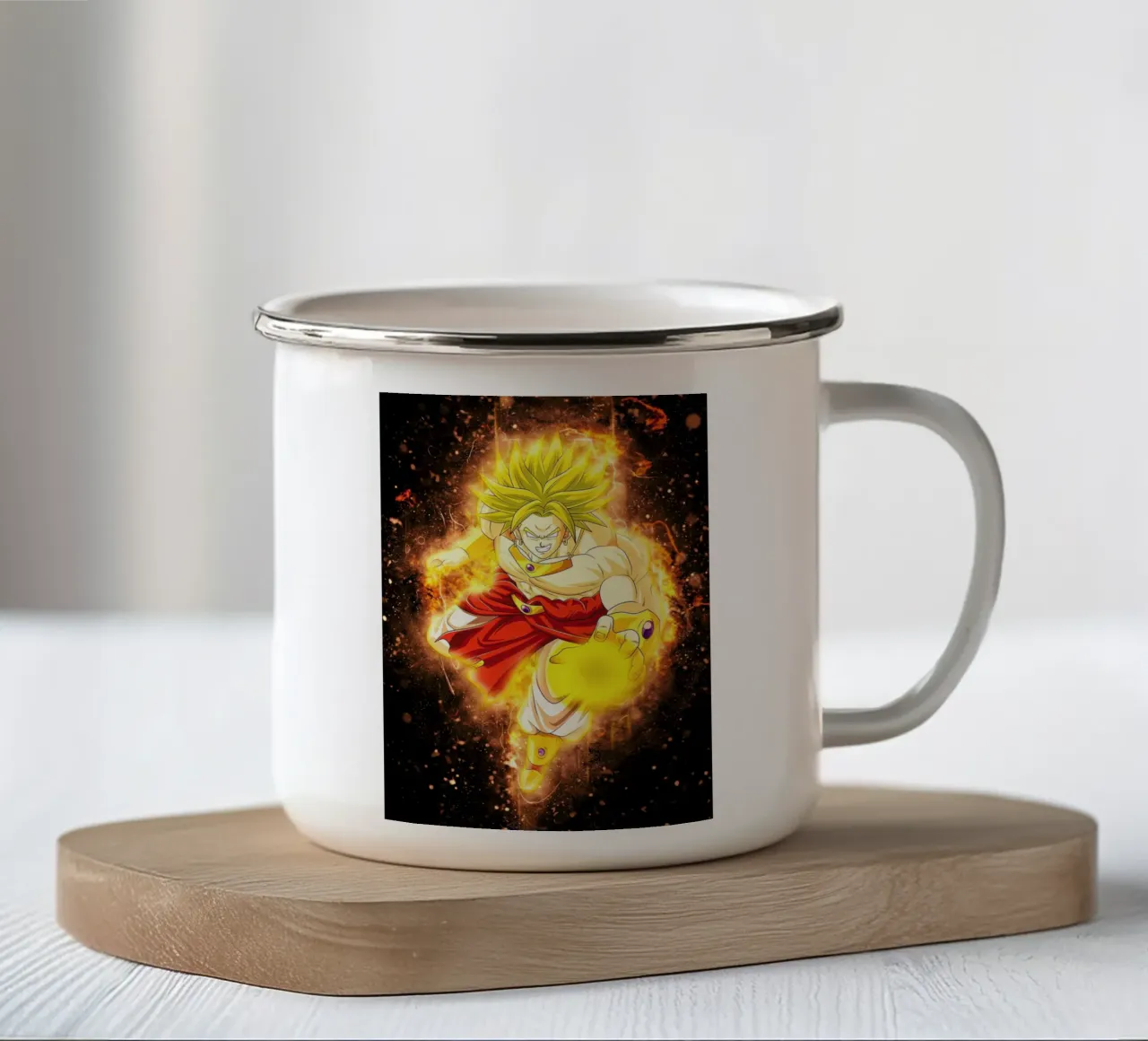 Broly SSJ enamel mug by Neonartstudio