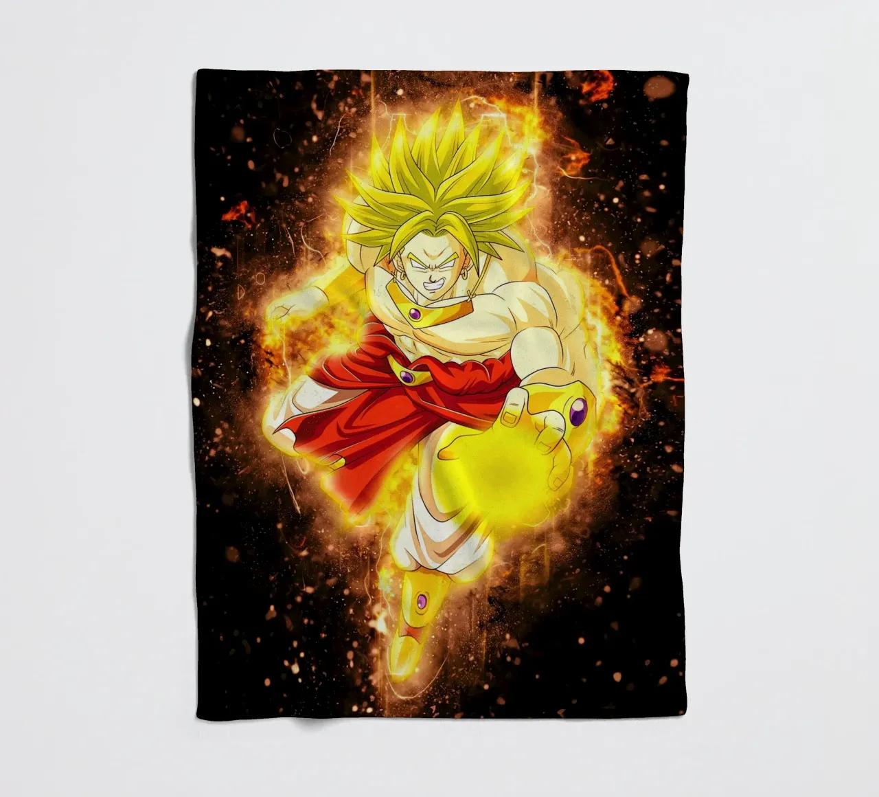 Broly SSJ manta de franela de Neonartstudio