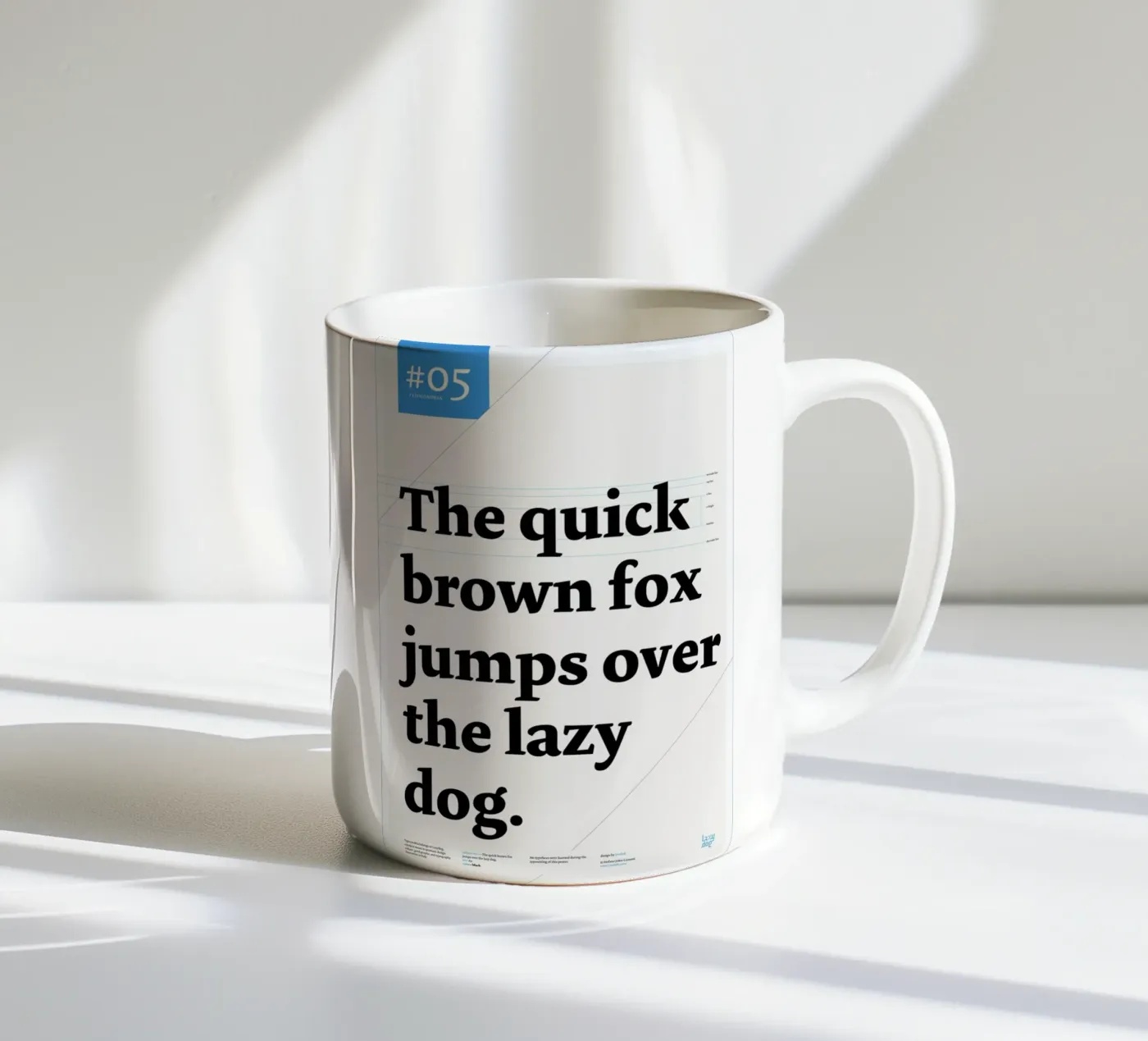 The quick brown fox ceramic mug by Stefano Joker Lionetti