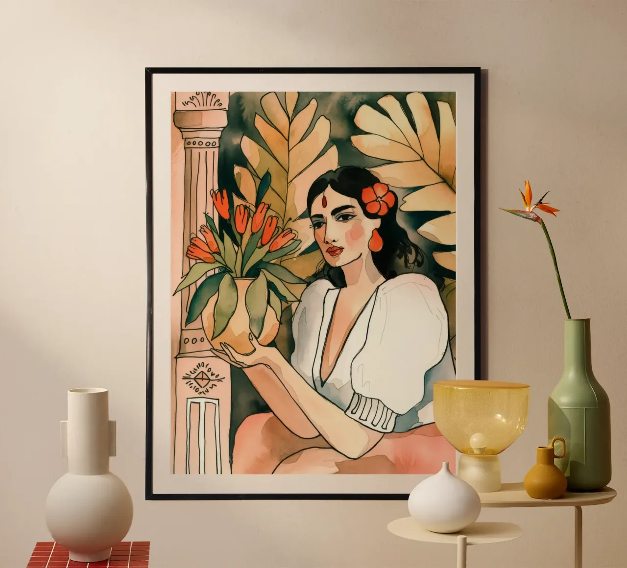 Floral Reverie poster con telaio in alluminio da Artie Shifa