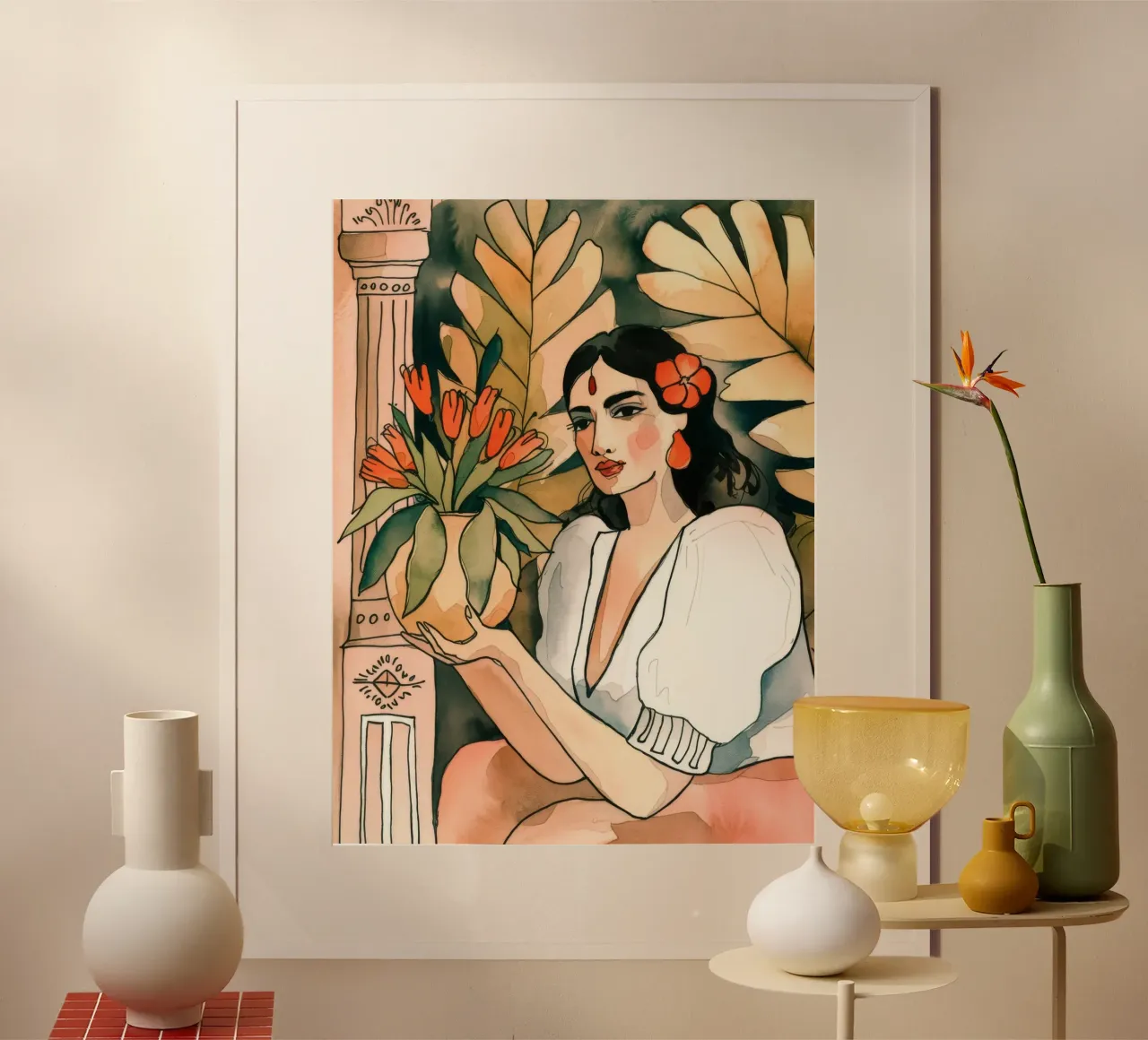 Floral Reverie poster con telaio in alluminio da Artie Shifa