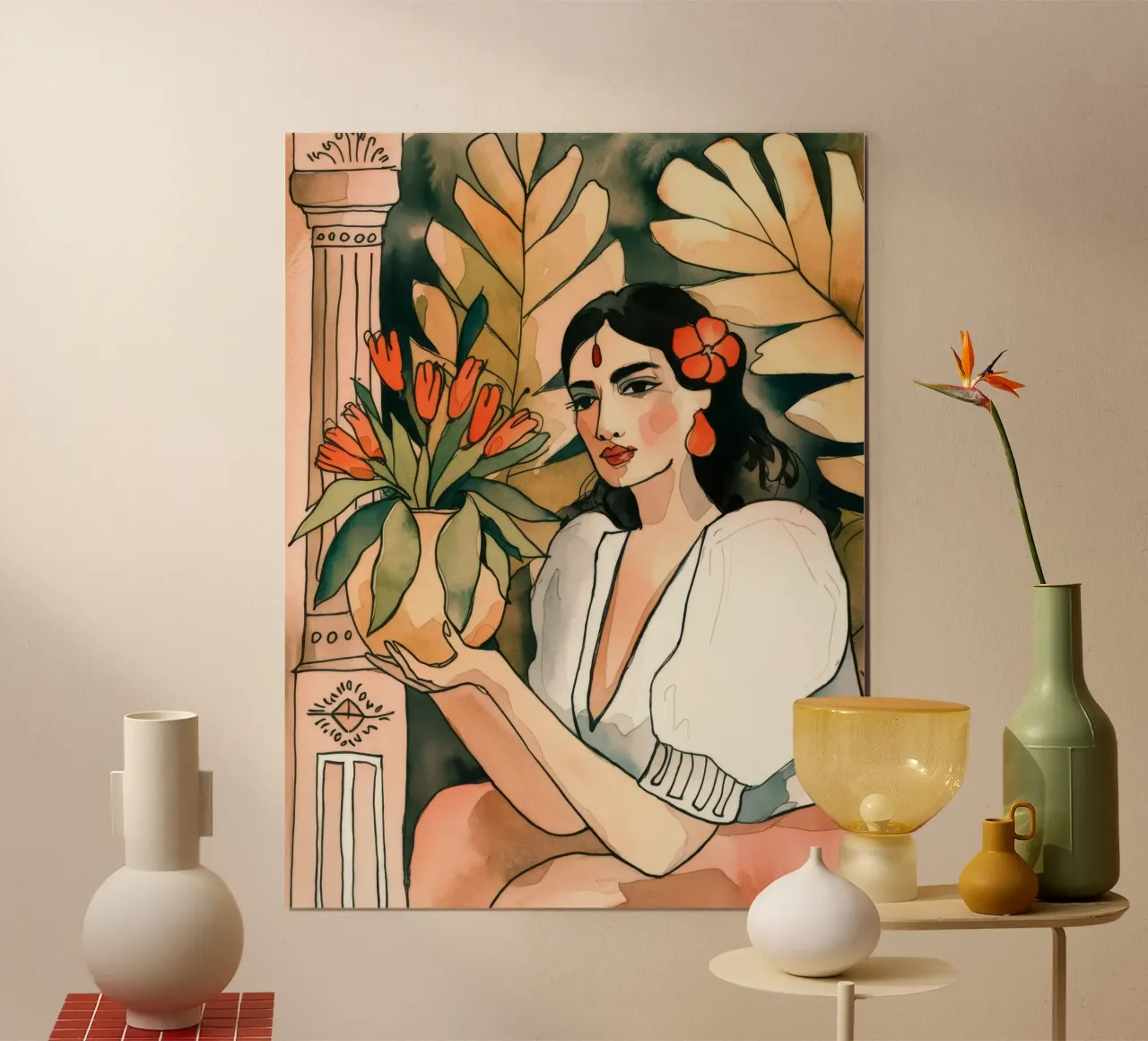 Floral Reverie poster con telaio in alluminio da Artie Shifa