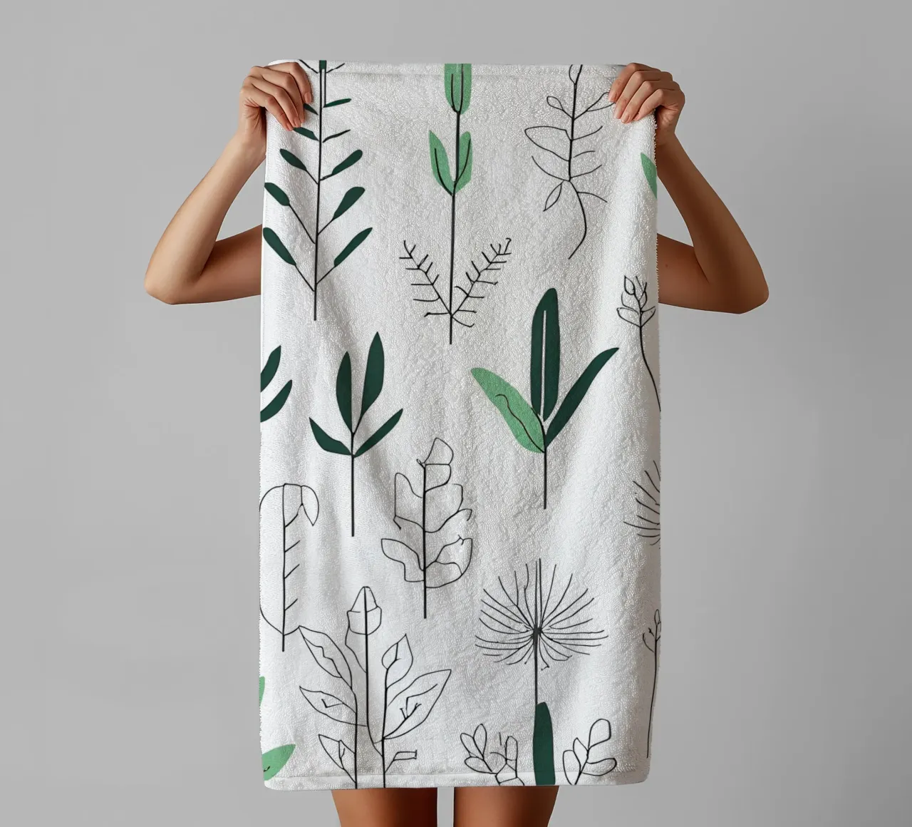 Pflanzen minimalistisch towel by designsbysophia