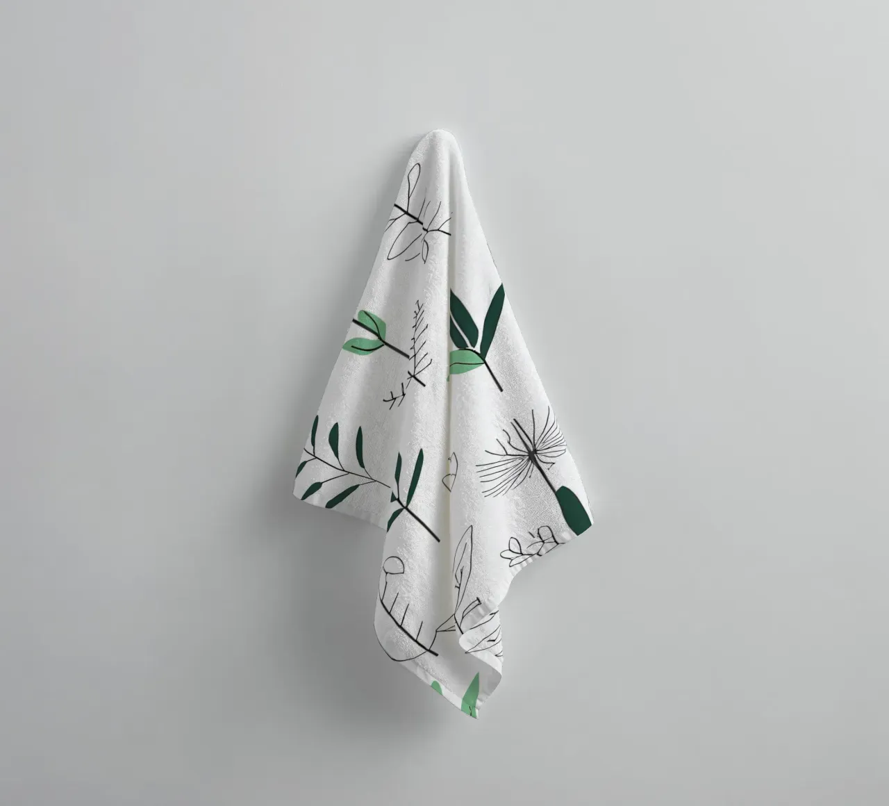 Pflanzen minimalistisch towel by designsbysophia
