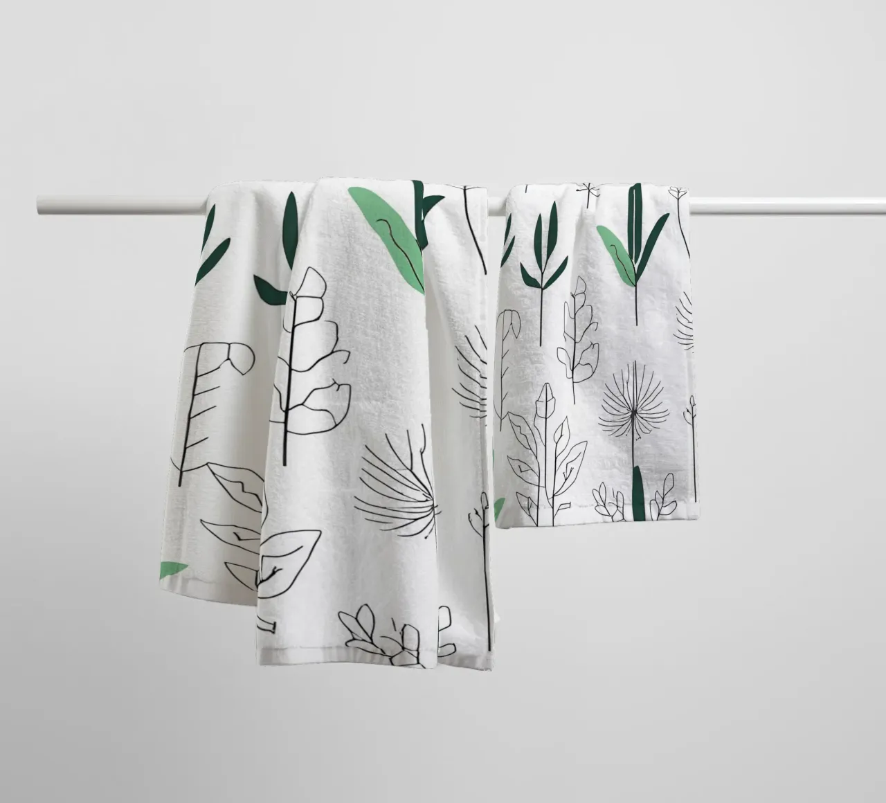 Pflanzen minimalistisch towel by designsbysophia