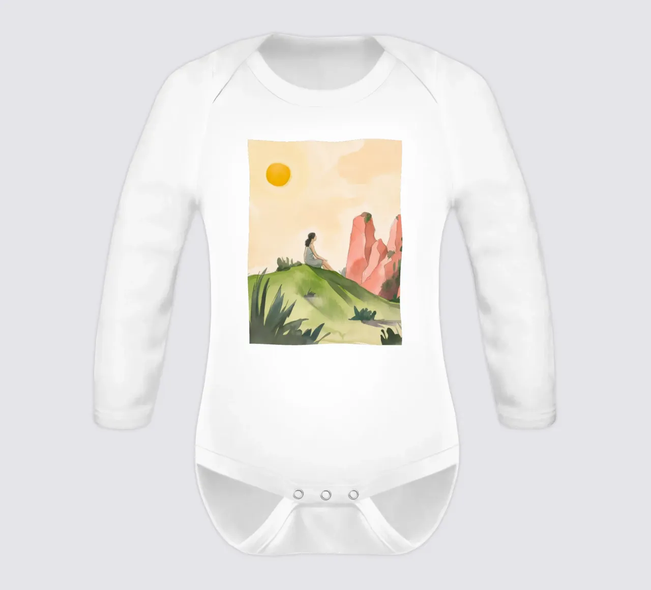 Sunlit Reverie long-sleeve baby romper by Artie Shifa
