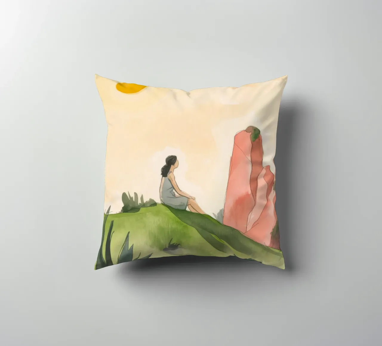 Sunlit Reverie decorative cushion by Artie Shifa