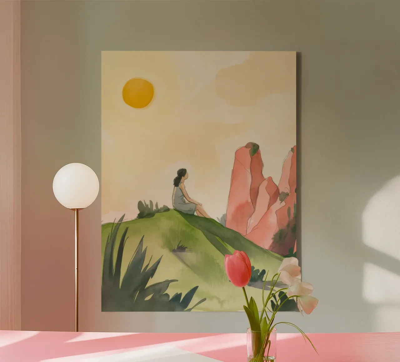 Sunlit Reverie canvas with Floater frame by Artie Shifa