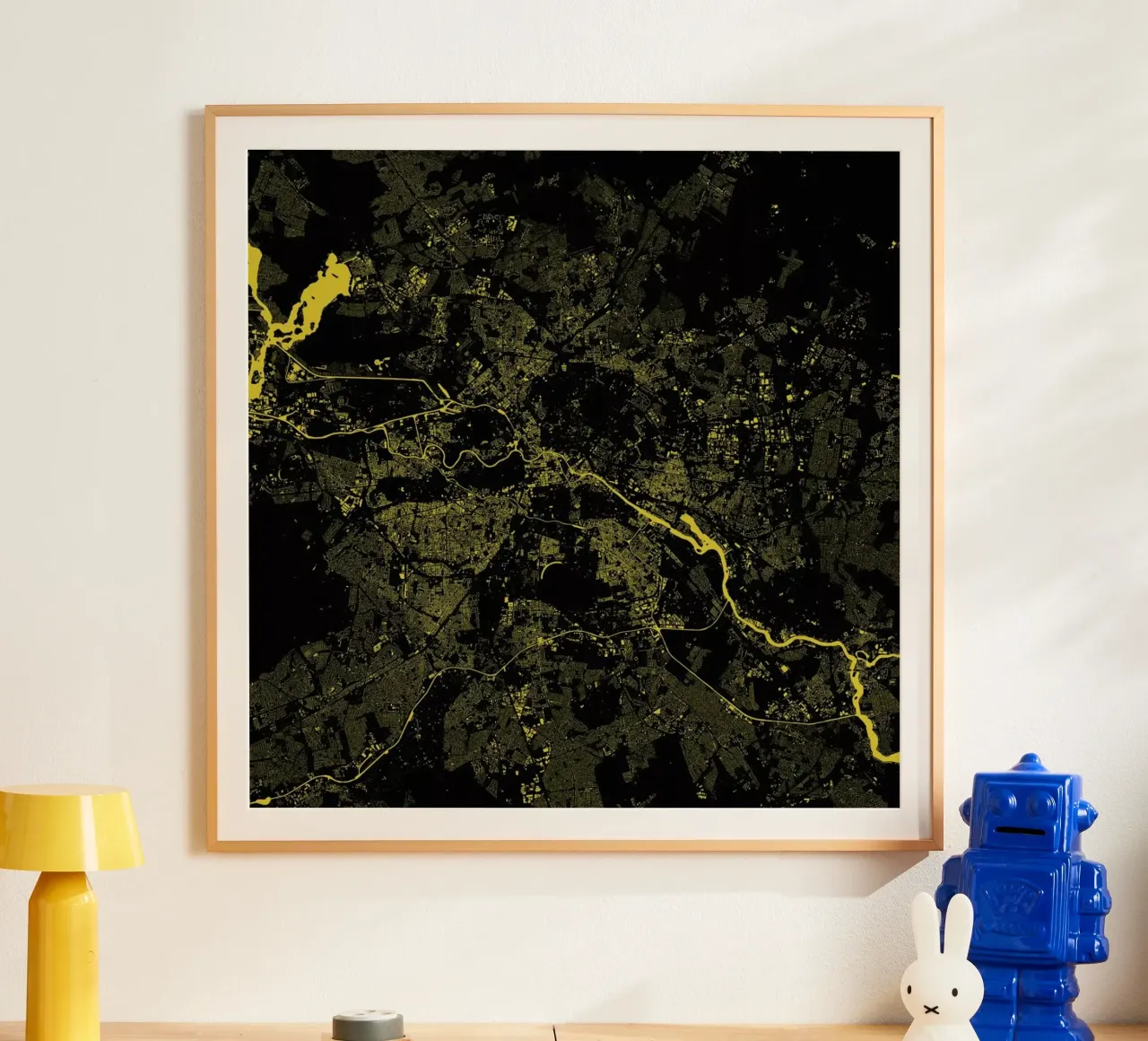 Berlin Yellow poster da Urban Maps