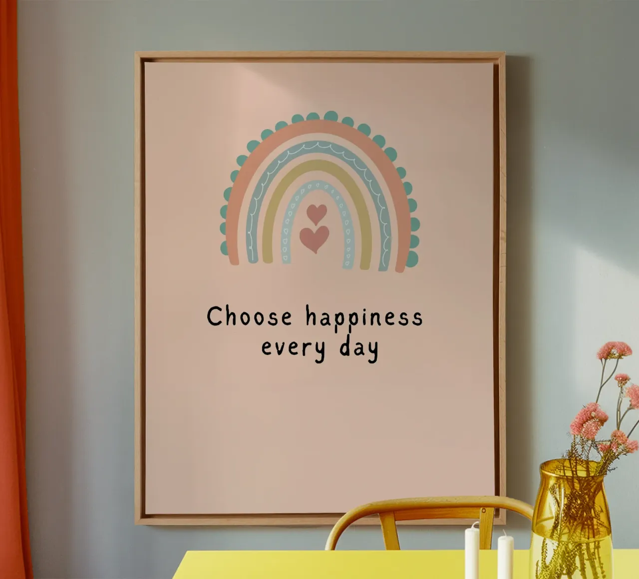 choose happiness every day tela con Cornice a cassetta da designsbysophia