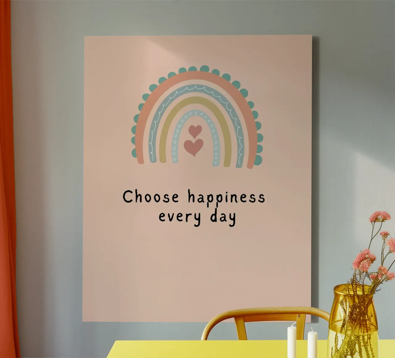 choose happiness every day tela con Cornice a cassetta da designsbysophia