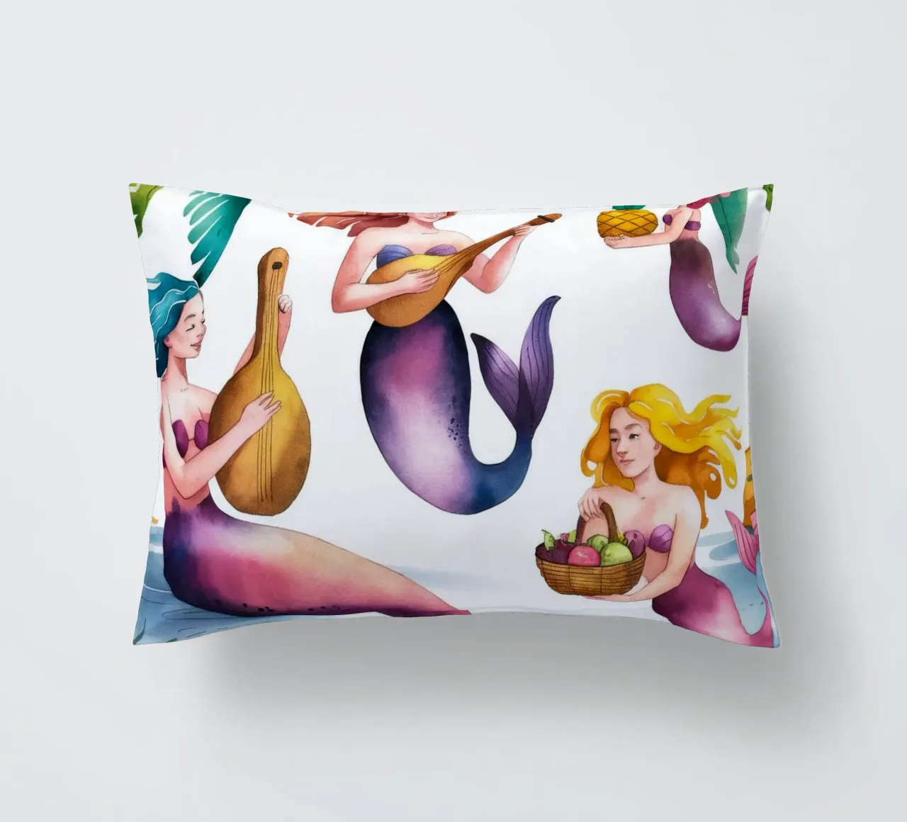 Mermaids Paradise decorative cushion by Artie Shifa