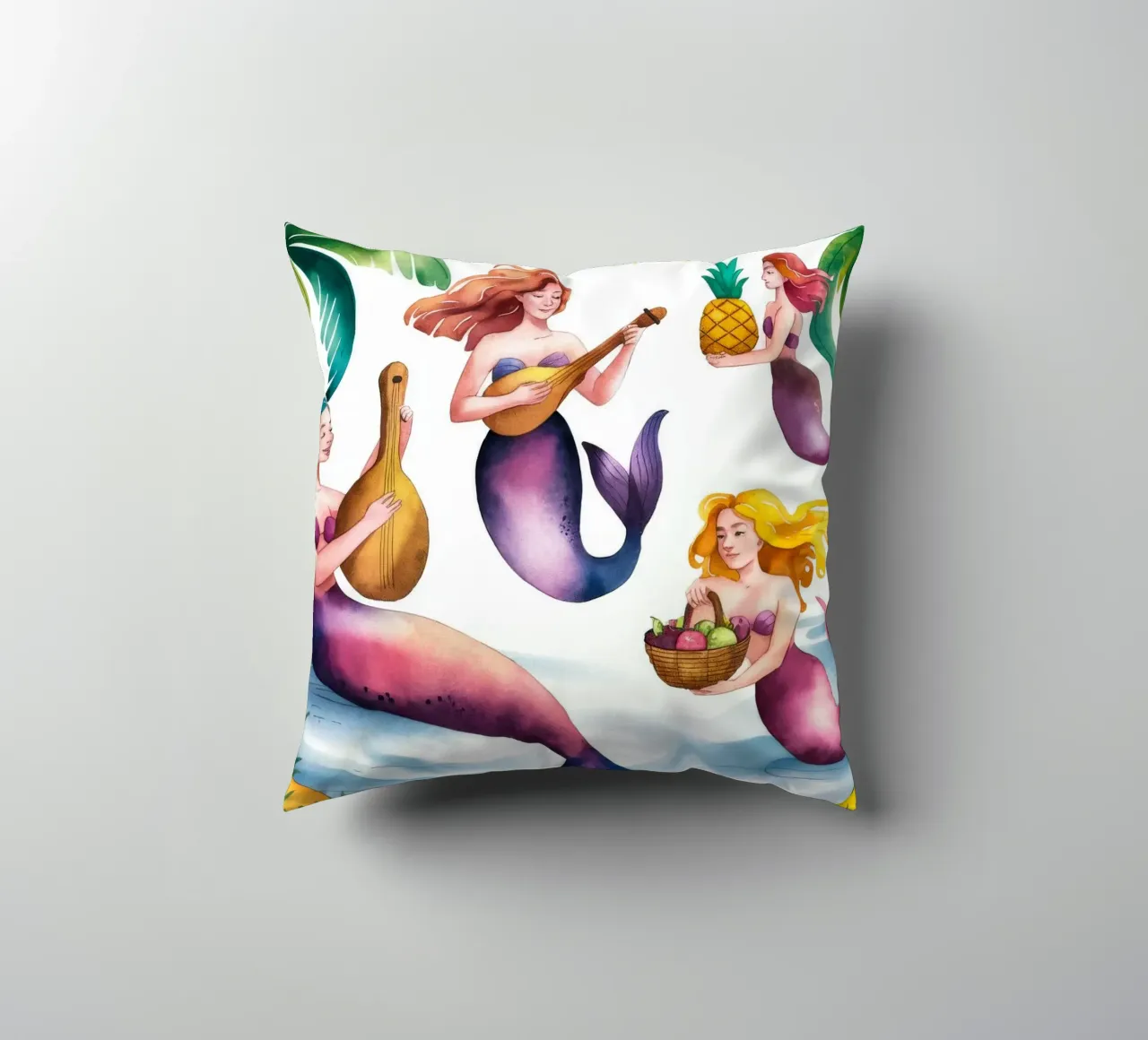 Mermaids Paradise decorative cushion by Artie Shifa