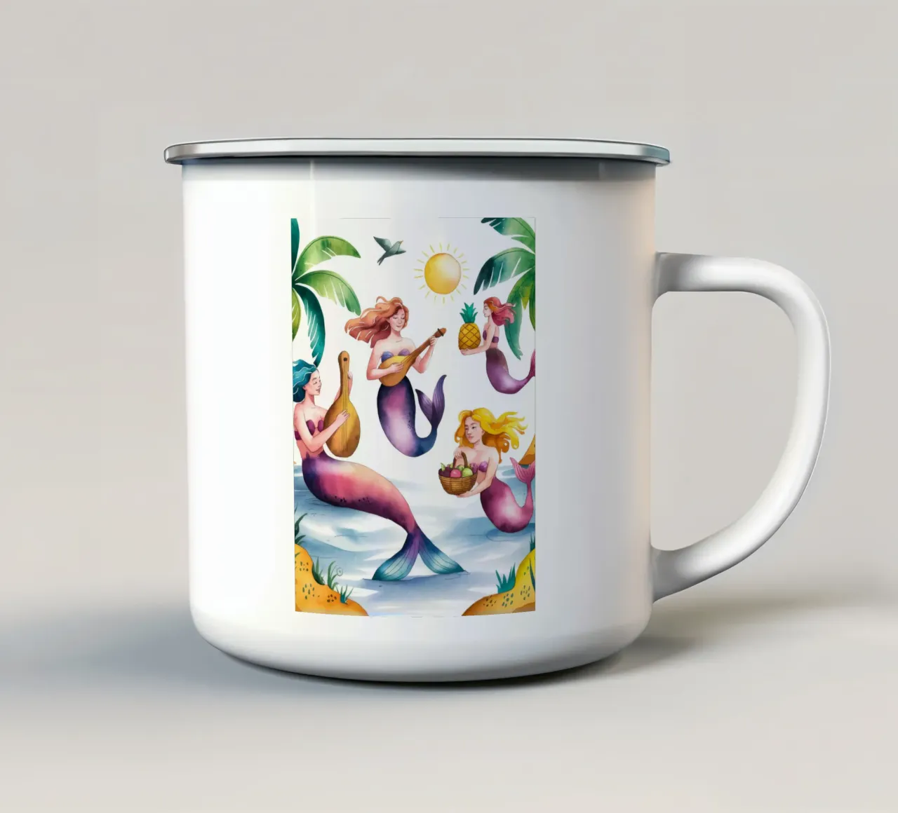 Il paradiso delle sirene tazza in smalto da Artie Shifa
