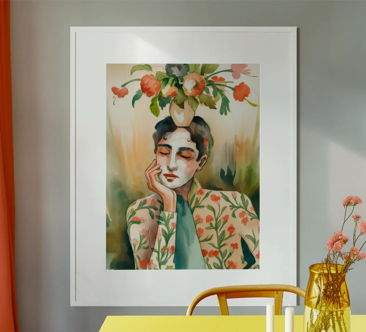 Sogno floreale poster con telaio in plastica da Artie Shifa