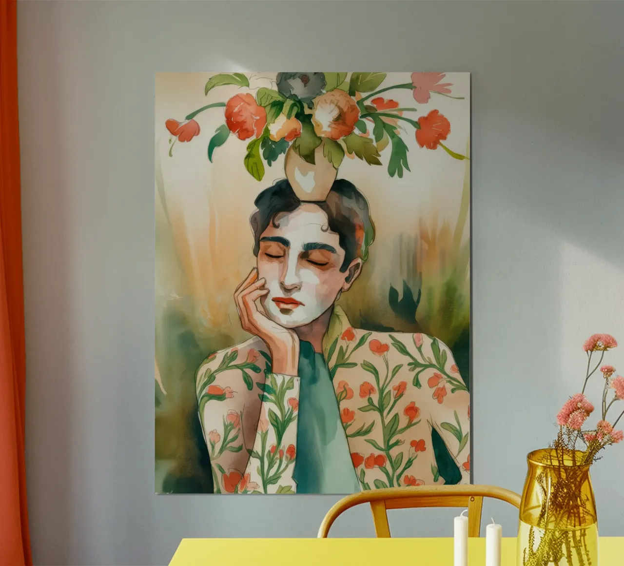 Sogno floreale poster con telaio in plastica da Artie Shifa
