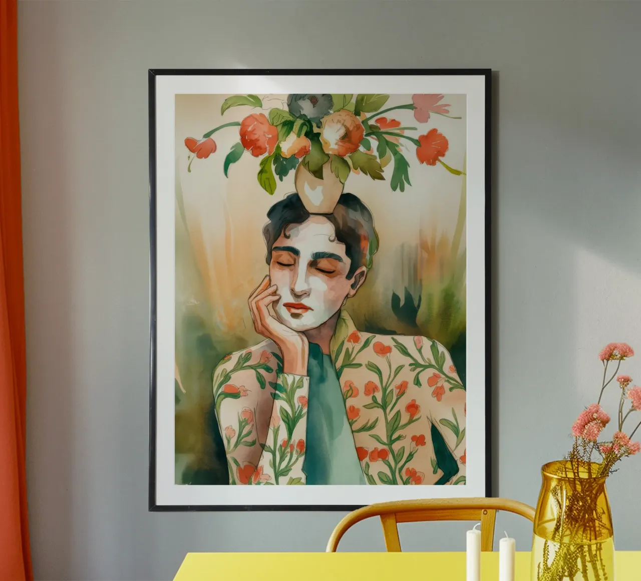 Sogno floreale poster con telaio in plastica da Artie Shifa