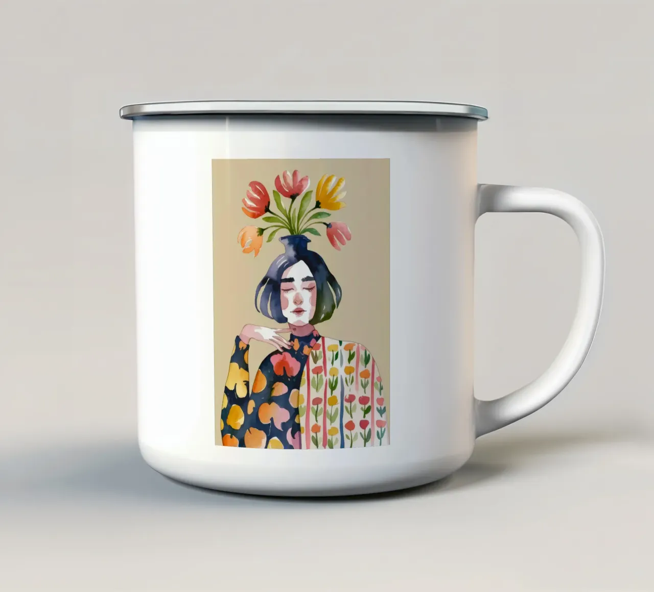 Identità in fiore tazza in smalto da Artie Shifa