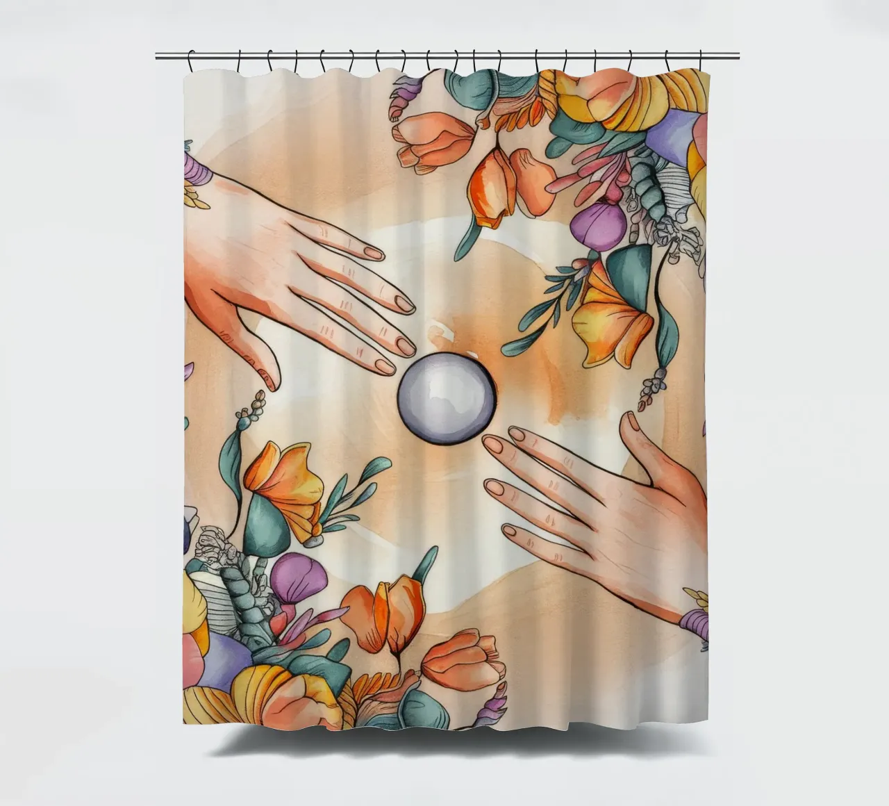 Unity in Bloom Duschvorhang von Artie Shifa