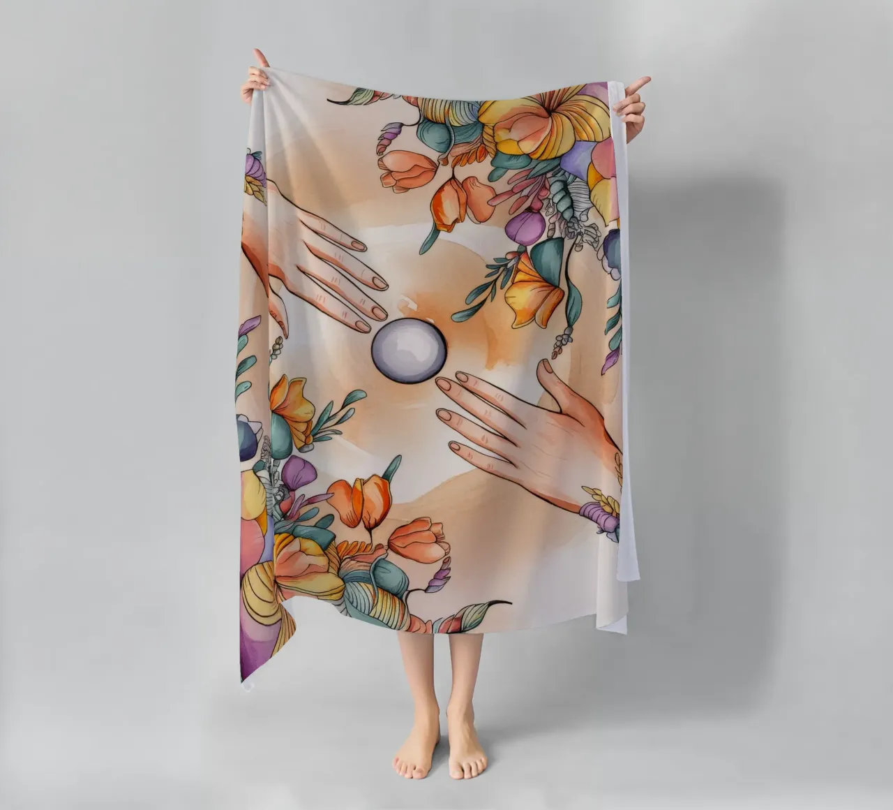 Unity in Bloom Strandtuch von Artie Shifa