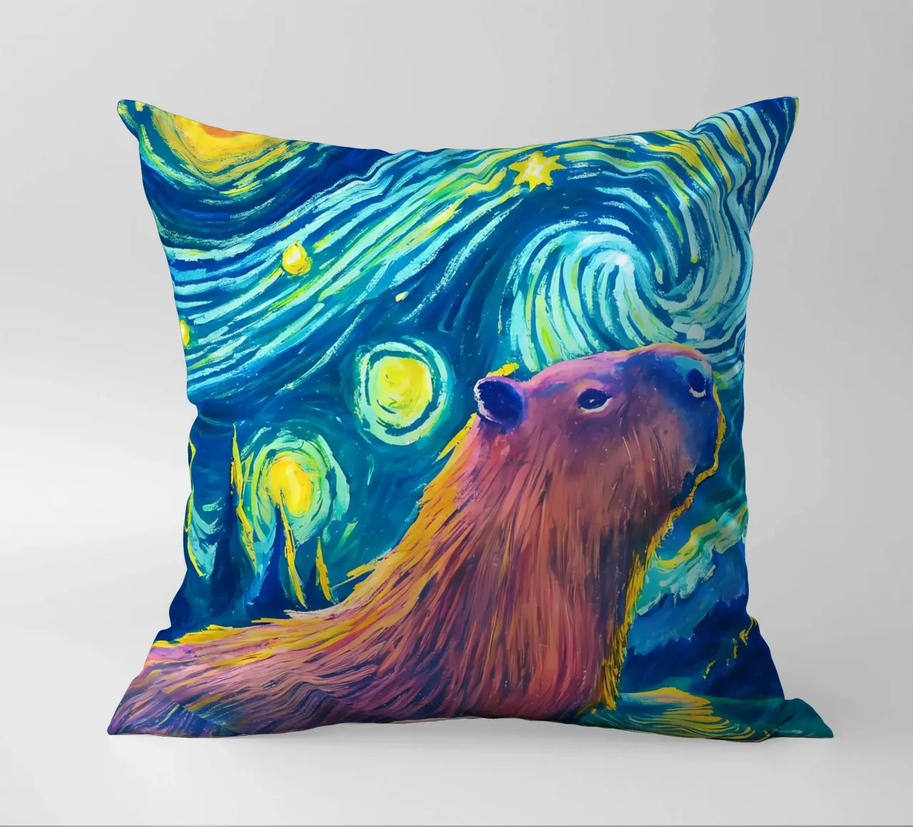 Capibara - Sotto le stelle di notte cuscino da flufftee